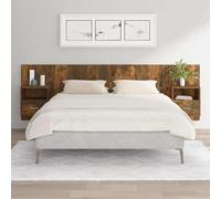 Testiera Letto con Comodini Rovere Fumo in Legno Multistrato