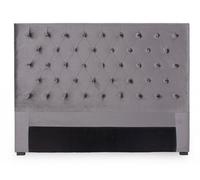 Testiera Letto Matrimoniale 160x8x120 cm in Poliestere Effetto Velluto Grigio