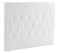 Testiera Letto Matrimoniale Imbottita Design a Bottoni 160x7x120 cm in Pelle PU Bianca
