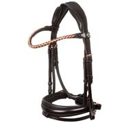 Testiera Ninfea in pelle con capezzino imbottito e frontalino fino rose gold Aca