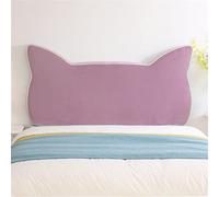 Testiera per letto a grandezza naturale, in tessuto felpato, testiera a cuneo per la casa, camera da letto, tinta unita, con orecchie di gatto, testiera imbottita