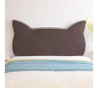 Testiera per letto a grandezza naturale, in tessuto felpato, testiera a cuneo per la casa, camera da letto, tinta unita, con orecchie di gatto, testiera imbottita