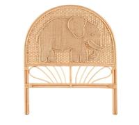 Testiera per letto in rattan, 135-150 cm, con elefante, 153 x 4 x 149 cm
