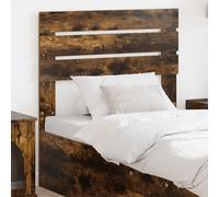 Testiera rettangolare moderna in legno di ingegneria color quercia affumicata, con una forma sottile adatta alla maggior parte dei telai da letto. Il retro rifinito consente di posizionarlo in