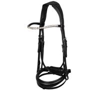 Testiera Starry Night in pelle anatomica e regolabile con strass sul frontalino