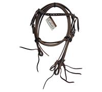 Testiera western dritta Lakota in cuoio con redini (Marrone scuro)