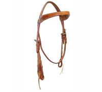 Testiera western in cuoio americano con decorazione floreale ai lati Brad Ren's