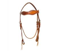 Testiera western in cuoio con decorazione basket Brad Ren's Brad Ren