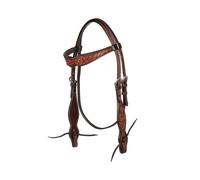 Testiera western in cuoio con motivo floreale Pools