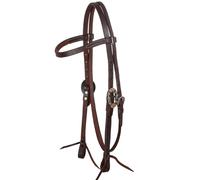 Testiera western in cuoio fantasia tedesca con fibbie in inox decorate Lakota