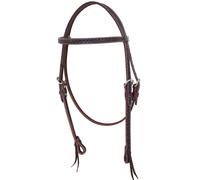 Testiera western modello Cross Over in cuoio con frontalino dritto e lavorazione