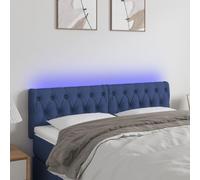 Testiere Letto Matrimoniale Testiera Letto Matrimoniale Testiera Letto Una Piazza E Mezza Spalliera Letto Matrimoniale Testiera a LED Blu 144x7x78/88 cm in Tessuto per Camera Degli Ospiti Salone