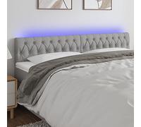 Testiere Letto Matrimoniale Testiera Letto Matrimoniale Testiera Letto Una Piazza E Mezza Spalliera Letto Matrimoniale Testiera a LED Grigio Chiaro 200x7x78/88 cm in Tessuto per Camera Degli Ospiti