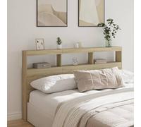 Testiere Letto Matrimoniale Testiera Letto Una Piazza E Mezza Testata Letto Matrimoniale Spalliera Letto Singolo Testiera con Contenitore a LED Rovere Sonoma 180x17x102 cm per Camera Degli Ospiti