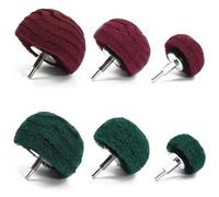 Testina abrasiva per lucidatura, spugna abrasiva modellata, set da 6 pezzi verde e rosso non tessuto, con manico da 1/4 pollici per collettore/alluminio/acciaio inossidabile/cromo