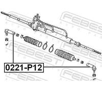 Testina barra sterzo Assale anteriore 0221-P12 FEBEST per NISSAN SUNNY I STANZA