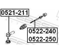 Testina barra sterzo Assale anteriore 0521-211 FEBEST per MAZDA 626 IV Hatchback
