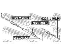 Testina barra sterzo Assale anteriore Dx 0221-J10RH FEBEST per NISSAN