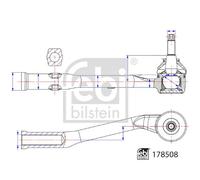 FEBI BILSTEIN Estremità del tirante 178508 per CITROËN C3 III (SX 1.6 Anteriore Dx 2016-2018)