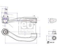 Testina barra sterzo Assale anteriore Dx 186129 FEBI BILSTEIN per VW MAN