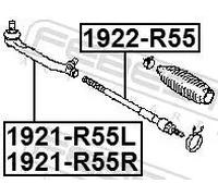 Testina barra sterzo Assale anteriore Dx 1921-R55R FEBEST per MINI MINI