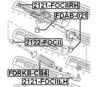 Testina barra sterzo Assale anteriore Dx 2121-FOCIIRH FEBEST per VOLVO FORD