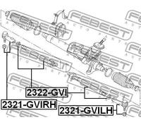 Testina barra sterzo Assale anteriore Dx 2321-GVIRH FEBEST per AUDI SKODA VW