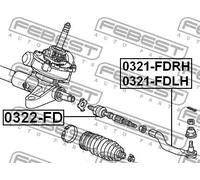 Testina barra sterzo Assale anteriore Sx 0321-FDLH FEBEST per HONDA
