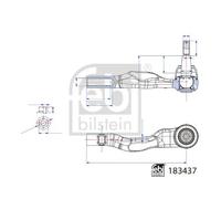Testina barra sterzo Assale anteriore Sx 183437 FEBI BILSTEIN