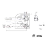 Testina barra sterzo Assale anteriore Sx 184435 FEBI BILSTEIN per NISSAN NOTE