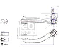 Testina barra sterzo Assale anteriore Sx 186128 FEBI BILSTEIN per VW MAN