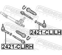 Testina barra sterzo Assale anteriore Sx 2421-CLILH FEBEST per RENAULT NISSAN