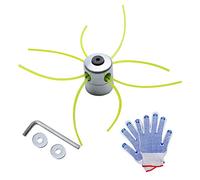 Testina Decespugliatore Universale, HTBAKOI Testine Decespugliatore Alluminio + Guanti da Lavoro Anti Scivolo con Fili di nylon【Include Strumenti e Hardware di Installazione】