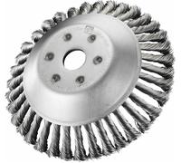 Spazzola conica per decespugliatore con fili in acciaio d.170 mm con adattatori