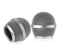 Testina di ricambio per microfono con filtro antipop per Shure Sm58, 2 pezzi, colore argento