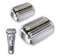Testina di ricambio per rasoio elettrico serie 9 92S, compatibile con tutte le testine di ricambio per rasoio elettrico Bra*n Series 9 (92S-Silver - Set di 2)