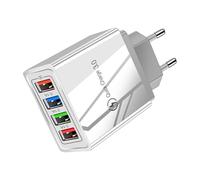 Testina di ricarica, caricatore per cellulare - 4 x testina di ricarica a parete più veloce, adattatore USB per la ricarica simultanea di quattro dispositivi per smartphone e tablet