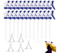 Testina di spruzzo a grilletto - Set da 24 con 5 mini imbuti - Compatibile con bottiglie standard 28/400 - Ideale per pulizia domestica e ufficio