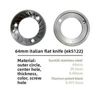Testina Di Taglio For Macinacaffè, Compatibile Con SSP, Lama Piatta, Compatibile Con Mazzer Grasshopper, Modello Piatto Da 64/83/98 Mm, Placcato In Titanio(64Mm 20 teeth black)