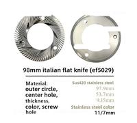 Testina Di Taglio For Macinacaffè, Compatibile Con SSP, Lama Piatta, Compatibile Con Mazzer Grasshopper, Modello Piatto Da 64/83/98 Mm, Placcato In Titanio(98mm)