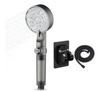 Testina Doccia Filtrante | Doccetta Con Filtro Per Acqua Dura E 5 Modalità Di Getto,Kit Soluzione Per Acqua Dura Con Per Tubo Per Bagno Casa Appartamento Uso Domestico Viaggio Hotel Spa