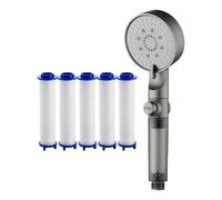 Testina Doccia Filtrata,Doccia a Pioggia Tropicale con Filtro 5 Tipi | con Ugelli in Silicone per Rubinetto adatto a Casa Bagno ed uso Esterno
