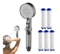 Testina Doccia Filtrata,Soffione Doccia Filtro 5 Modalità Con Doccino - Spray Regolabile Per Bagno Casa Appartamento Camere Studenti Esterno