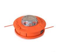 Testina in alluminio con due linee in nylon compatibile con più modelli di decespugliatore e tagliaerba per un taglio efficiente