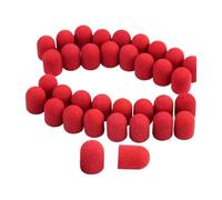 Testina levigante per unghie, 40 pezzi di punte for trapano for unghie con cappuccio abrasivo, grana 10-15 mm e 13-19, gomma metallo(80 Grit (10 15mm))