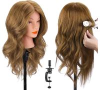 Testina Parrucchiere Capelli, 18"/46Cm 100% Veri Capelli Testa per Parrucchieri