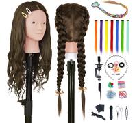 Testina Parrucchiere Capelli, 66Cm/26" 70% Veri Capelli Testa per Parrucchieri