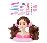 Testina per capelli per bambini, set di teste per bambole per bambini, gioco di ruolo, per ragazze, set sicuro e innocuo | Hairs Stylings Dolli per compleanno, Natale, festa dei bambini, giorno del