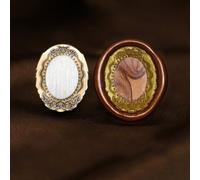 Testina per ceralacca in ottone con timbro intercambiabile in rame, per sigillare certificati e corrispondenze (A)