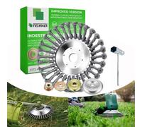 Testina per decespugliatore indistruttibile da 15,2 cm e 25,4 cm, indistruttibile, taglia tutto in pochi secondi, lama per decespugliatore in filo di acciaio, kit adattatore universale (25 cm, set B)